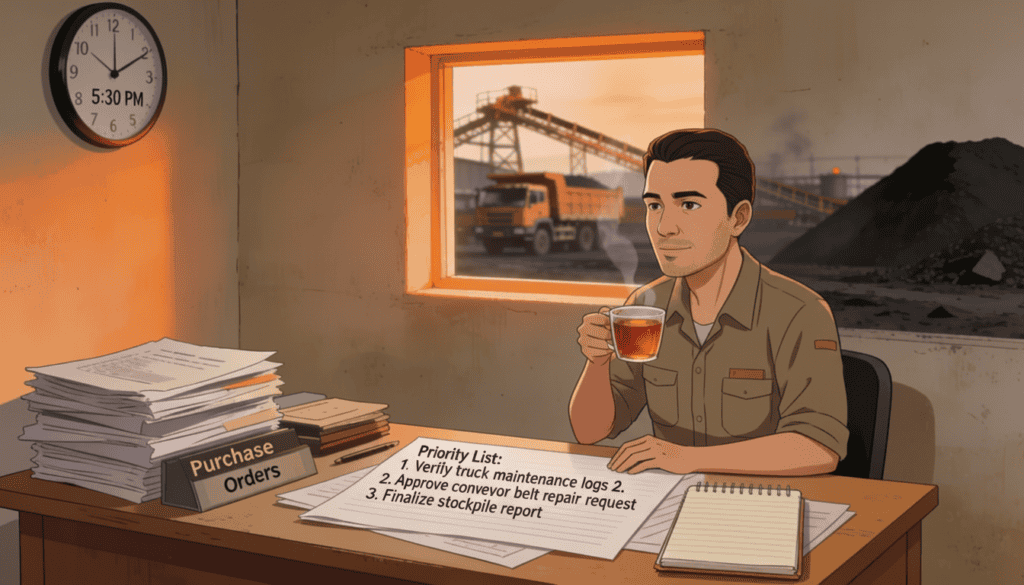 a man working in an office